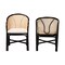Baxton Studio Miranda Modern Bohemian Two-Tone Black and Natural Brown Rattan 2-Piece Dining Chair Set 233-2PC-13232-ZORO - alternate 3